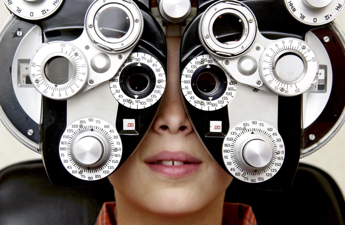Child getting his eyes tested
